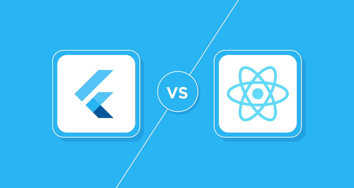 Mobile app development illustration - Flutter vs React Native